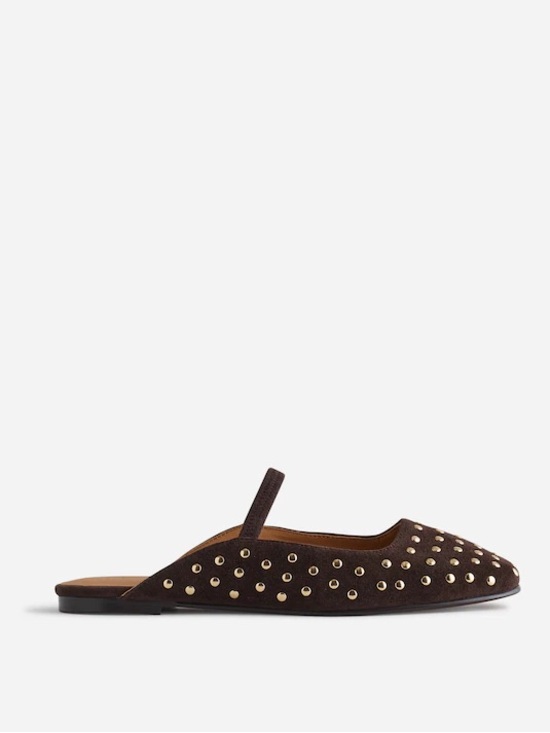Madewell Shoes - Madewell The Greta Ballet Flat Mule Studded in Dark Carob Brown Size 7